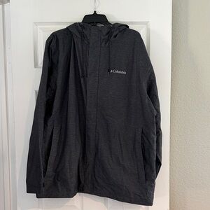 Columbia Men's Hooded Rain Jacket - Dark Gray